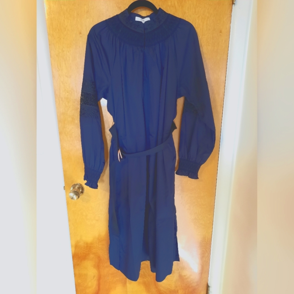 Tibi formal embroidered dark navy dress